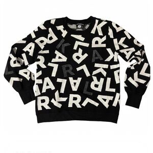 Karl Lagerfeld Monochrome Lettered Crewneck Sweater